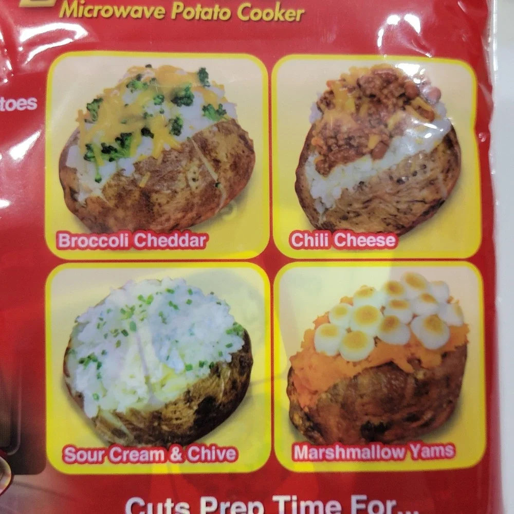 Potato Express Microwave Potato Cooker Bag Red Cooks‎ Up to 4 Potatoes in 4 Min